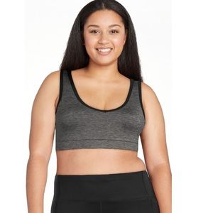 NWT Avia Women's X-Large 16-18 Impact Sports Bra grey removable cups crisscross